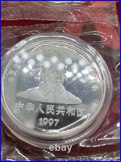 1997 China 925 Silver 4 Coin 27g Ea Proof Set Romance Of The Three Kingdoms RARE