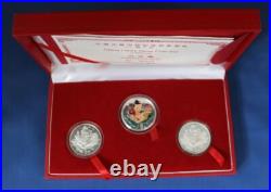 1997 China Silver 5 Yuan coin x 3 Set Lucky Silver Coin Set in Case with COAs
