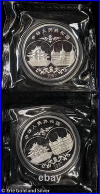 1997 China Sino-Thailand Friendship 1 oz Silver Set of 2 Sealed Consecutive COA