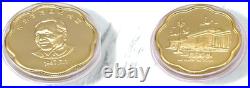 1997 Hong Kong Handover Commemorative 24K Gold Plated 3-Coin Set withBox