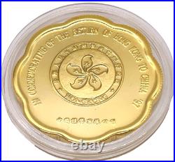 1997 Hong Kong Handover Commemorative 24K Gold Plated 3-Coin Set withBox