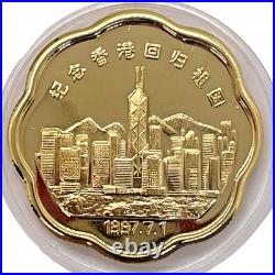 1997 Hong Kong Handover Commemorative 24K Gold Plated 3-Coin Set withBox