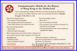 1997 Hong Kong Handover Commemorative 24K Gold Plated 3-Coin Set withBox
