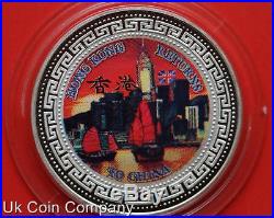 1997 Hong Kong Silver Proof $1 One Trade Dollar 2 Coin Set Coa Returns To China