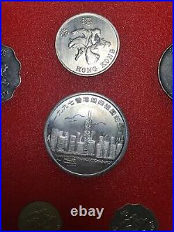 1997 Hong Kong's Return to China Commemorative Coins Set W / Lot 8 Coins