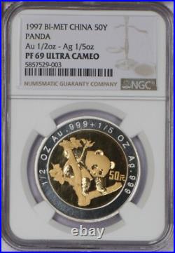 1997Bi-Metallic Panda 3-Coin Set NGC PF69 Ultra Cameo 1997Bi-Metallic Panda 3-Coin Set NGC PF69 Ultra Cameo