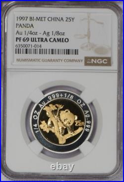 1997Bi-Metallic Panda 3-Coin Set NGC PF69 Ultra Cameo 1997Bi-Metallic Panda 3-Coin Set NGC PF69 Ultra Cameo