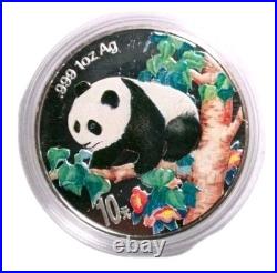 1998 10Y & 5Y China Panda, 1 oz & 1/2 oz Colorized Silver Proof Coin Set withCOA's