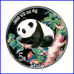 1998 10Y & 5Y China Panda, 1 oz & 1/2 oz Colorized Silver Proof Coin Set withCOA's