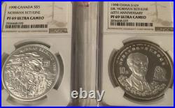1998 China Canada Norman Bethune Silver Coins Set With NGC PF 69 Box & Coa