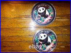 1998 Chinese Panda Colored Silver Coins Set REDUCED to$109.00