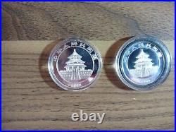 1998 Chinese Panda Colored Silver Coins Set REDUCED to$109.00