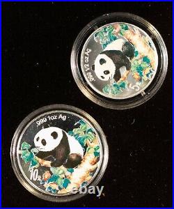 1998 Silver Panda 2 Coin Set