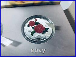 1999 China 10 YUAN KUNMING Horticultural Expo Colorized Silver Coin Set In Box
