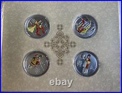 1999 Colored 4 Pcs 1oz Silver Coins Set Peking Opera (1st Issue)
