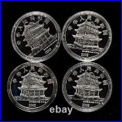 1Set 4Pcs 2002 China Peking Opera Art Commemorative 10 Yuan 1oz Silver Coin