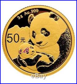 2 Goldmünzen China Panda 2019 Set 1 g und 3 g (Feingold 4 g)
