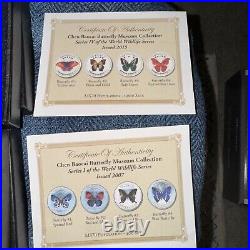 2 SETS OF 4 2007,2015 chen baocai Series butterfly coins COA. 999 Silver Clad