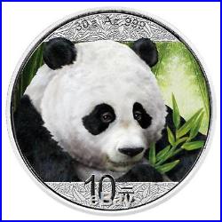 2 x 30 g Silver Panda Set Night & Day 2018 China Coloured in case