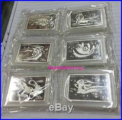 2000 100th anni of Dunhuang Grottoes of Buddhist Texts 2oz silver coin 6-pc set