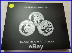 2000 2018 China Panda Set. 999 Silver 10 Yuan Coins MA152