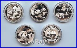 2000 2018 China Silver Panda Set With Display Case MA261