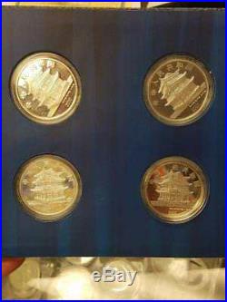 2000 Peking Opera Set of 4 Silver 10 Yuan Colored Coins China Set Housed in Book