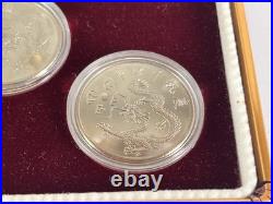2000 Taiwan Millennium Y2K DRAGON Silver Coins Set