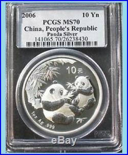 2001-2019 China 10y 19 Oz 999 Silver Panda 19 Coins Complete Set All Pcgs Ms 70