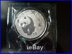 2001 2pc china panda SMALL D and LARGE D mark silver coin set