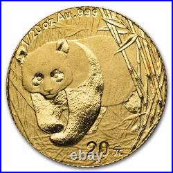 2001 China 5-Coin Gold Panda Set BU (In Capsules)