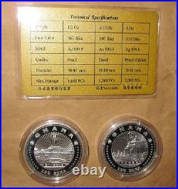 2002 GHANA year of HORSE(Gilded) $100 S PROOF(PP) silver 2 coins set with COA