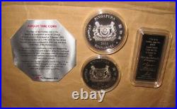 2004 Singapore Yr. MONKEY Proof silver Coins set with COA & BOX