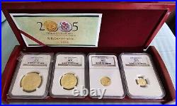 2005 China Gold Panda & Lunar Premium Set(partial)4 NGC MS-70 Graded Gold Panda