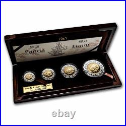 2006 China 4-Coin Gold/Silver Panda Lunar Dog Proof Set