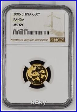 2006 China Gold Panda 5 Coin Set Ngc Ms69 #3986