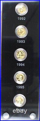 2007 25-Coin Proof Gold panda 15 Yuan 25th Anniversary Commemorative Set