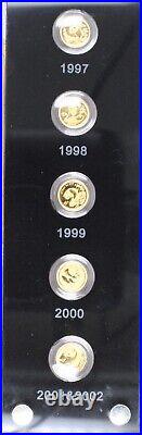 2007 25-Coin Proof Gold panda 15 Yuan 25th Anniversary Commemorative Set