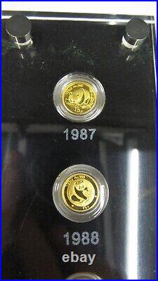 2007 China Panda 25th Anniversary 15 Yuan Gold PROOF SET 25 x 1/25 oz Coins Z583