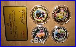 2007 MALAWI year of PIG(Gilded & Silver)$10 K PROOF(PP) 4 coins set with COA