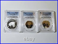 2007 PCGS Taiwan China Commemorative Proof Set 100, 50, 20 Yn Zodiac Year Of Pig