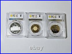 2007 PCGS Taiwan China Commemorative Proof Set 100, 50, 20 Yn Zodiac Year Of Pig