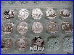 2007 to 2019 Chinese Silver Panda 10 Yuan BU (Set of 13 Coins in panda sheet)