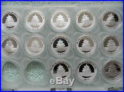 2007 to 2019 Chinese Silver Panda 10 Yuan BU (Set of 13 Coins in panda sheet)