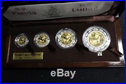 2007Year of the Pig Panda Lunar Prestige set of 4 Fine Gold & Silver Coins(OOAK)
