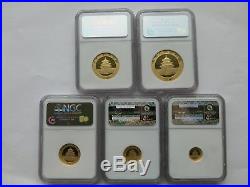 2008 1.9 oz Complete Set China Gold Panda NGC MS69 Chinese Coin