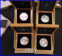 2008 $10 Yuan China Beijing Olympic Series I 4x 1oz Silver Proof Four Coin Set