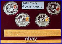 2008 Beijing Olympic Commemorative 4 Silver Coins Set Box & Coa (no Gold Coins)