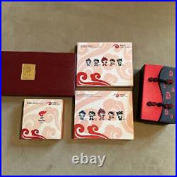 2008 Beijing Olympic Commemorative Medallions Gold Plated Coins And Pen Lot Set