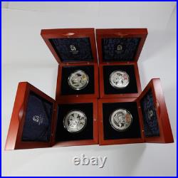 2008 Beijing Olympics 1 oz Silver Proof Colorized 4 Coin 10 Yuan Set #70081Q